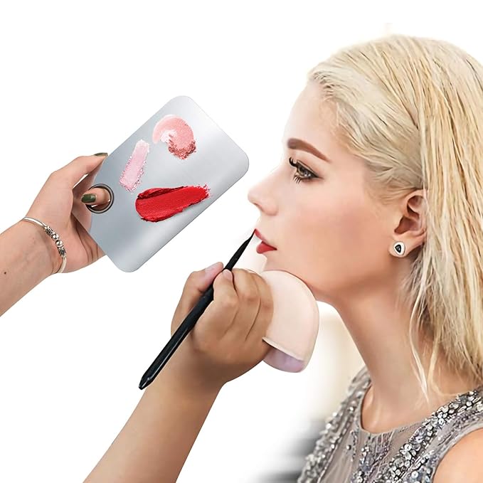 Makeup Mixing Palette, Upgrad Stainless Steel Metal Mixing