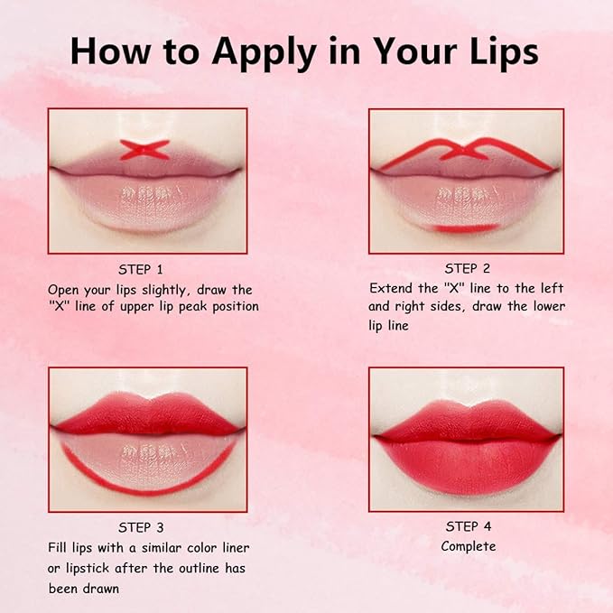 Natural Lip Liner Lipstick Pencils, 12 Colors, Waterproof, Long Lasting, Easy to Apply & Remove, 12 PCS Lip Liner set