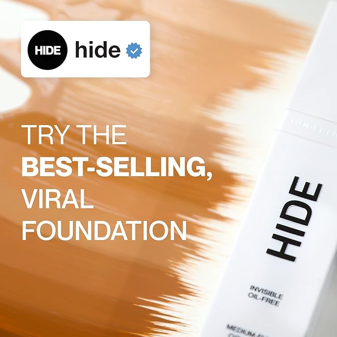 HIDE PREMIUM Liquid Foundation, Multi-Use Waterproof Foundation, Medium/Full 1 fl oz