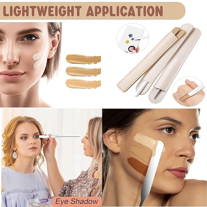 Makeup Spatula and Makeup Palette, Stainless Steel Foundation