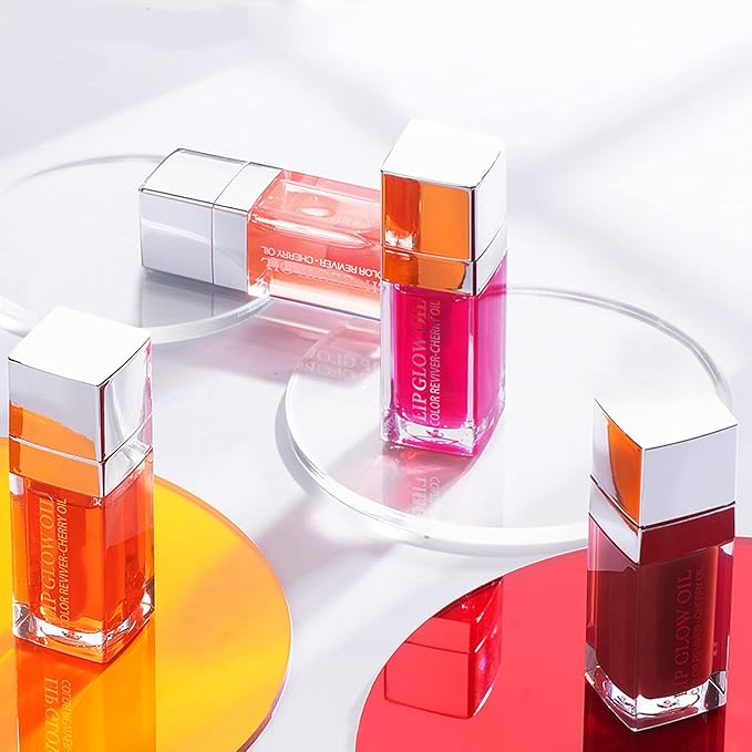 2pcs Hydrating Lip Glow Oil Set Tinted Plumping Hydrating