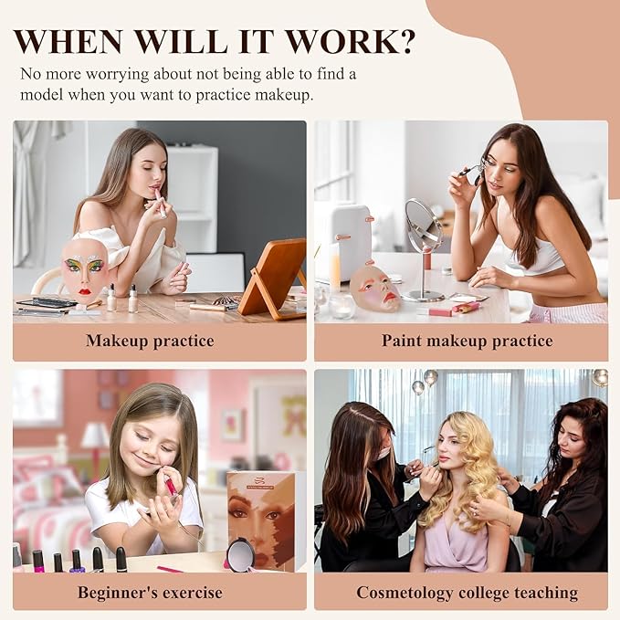 Practice Makeup Face, Face Painting Mannequin Head