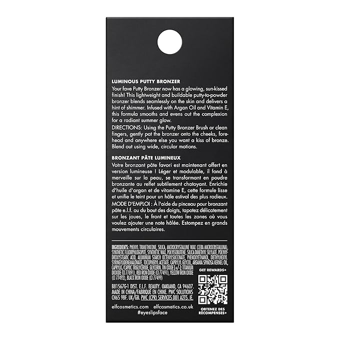 e.l.f. Luminous Putty Bronzer, Lightweight Putty-to-Powder Bronzer For