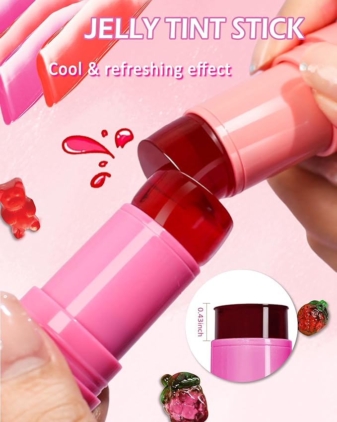 Makeup Jelly Tint,Cooling Water Jelly Tint Berry Blush Lip Stains-04