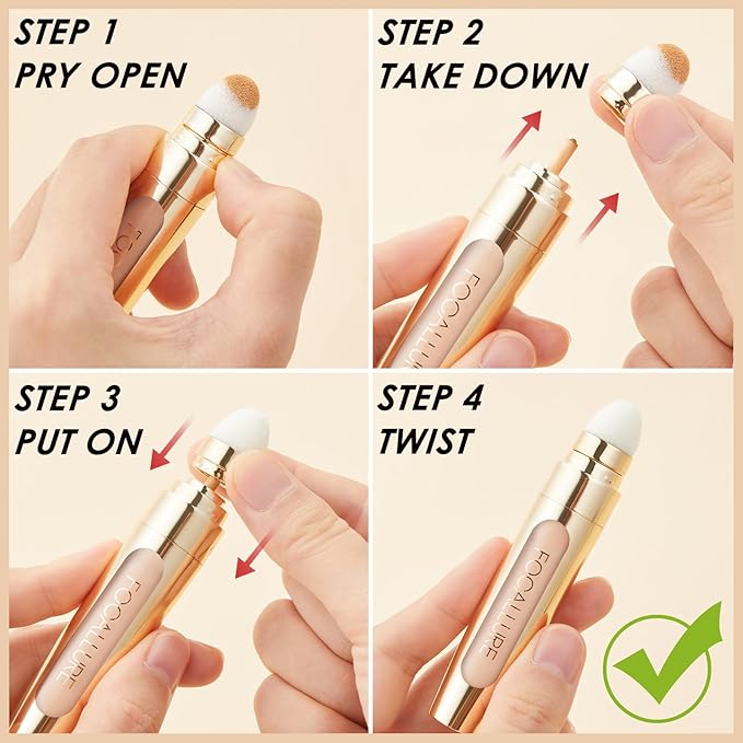 FOCALLURE FIX CORRECTOR Concealer Stick, Full Coverage Concealer YL02 CUSTARD