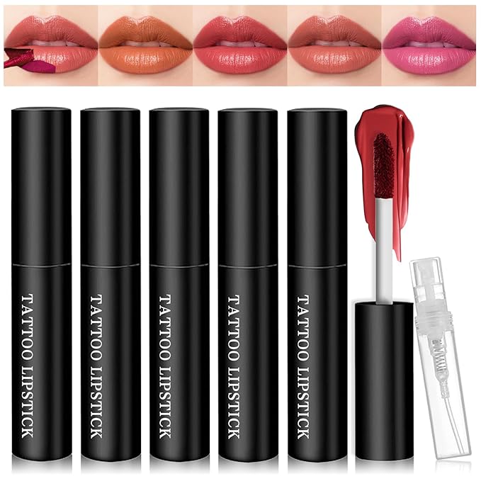 AWCCXMYM 5 Colors Peel Off Lip Stain Lip Long