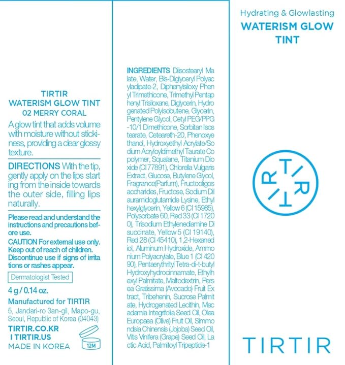TIRTIR Waterism Glow Tint (02 Merry Coral, 0.14 0.14 Fl Oz