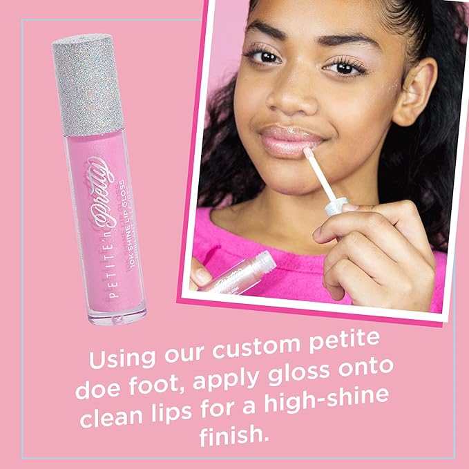 Petite 'n Pretty - Fully Feathered Volumizing Mascara & 10K Shine Lip Gloss (Diamond Heist) - Natural and Non-Toxic Face Makeup for Kids, Children, Tweens and Teens