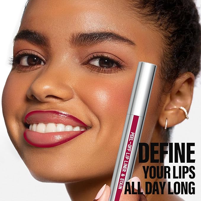 Cilrofelr Peel Off Lip Liner Stain, Long Wear Tattoo Lip Liner with Tweezer, Peel Off Lip Stain with Matte Finish, Long Lasting, Waterproof, Transfer-proof, Highly Pigmented Color (Berry)