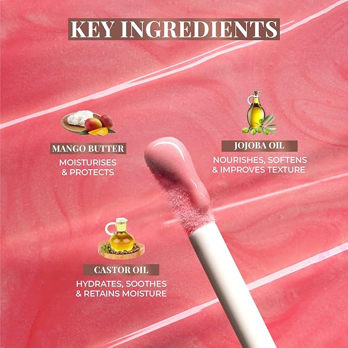 Serum Infused Lip Gloss for Women, Lightweight Non-Sticky High Glossy Moisturizing and Hydrating Lip Gloss 3 ml
