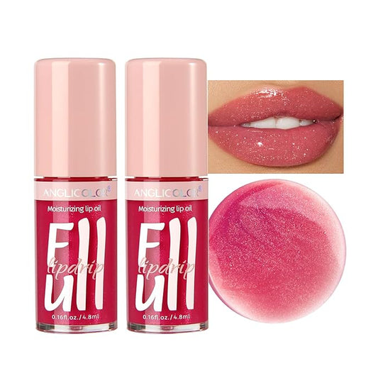 2PC Lip Glow Oil Hydrating 6 Colors, Moisturizing Glow