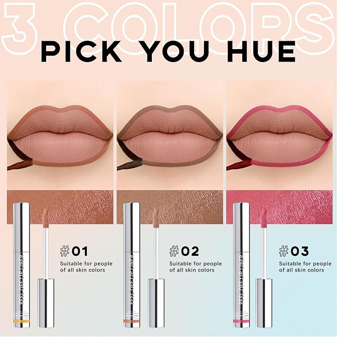 3 Colors Peel Off Lip Liner Stain Set, Magic