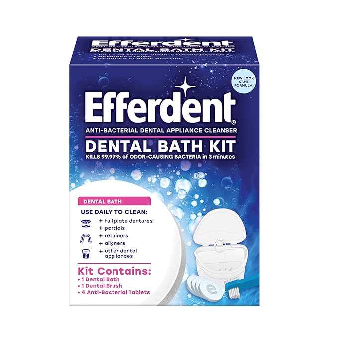 Efferdent Retainer & Denture Cleaner Tablets and Dental Bath, 4 Tablets
