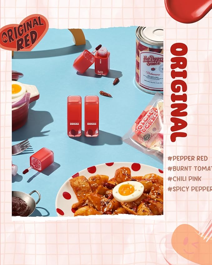 Glow Bokki Glossy Lip Tint, Korean Beauty (GB01 Pepper Red, 4.1 grams)