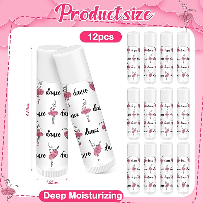 12 Pack Dance Theme Ballet Lip