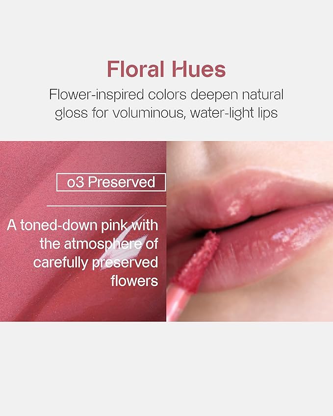 Vegan Serum Lip Tint (03 Preserved, 0.21oz) - Long-Lasting Moisturizing Formula, Lightweight Lip Stain. Korean Makeup Skin Care. Luminous, Hydrated Lips.