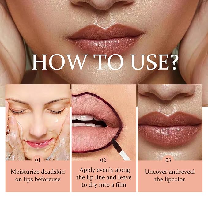 Peel Off Lip Liner Stain – Velvet Lip Glkoss Long-Lasting, Moisturizing & Non-Sticky Matte Lip Lacquer, Pigmented, Smudge-Proof Liquid Lipgloss (scarlet red)