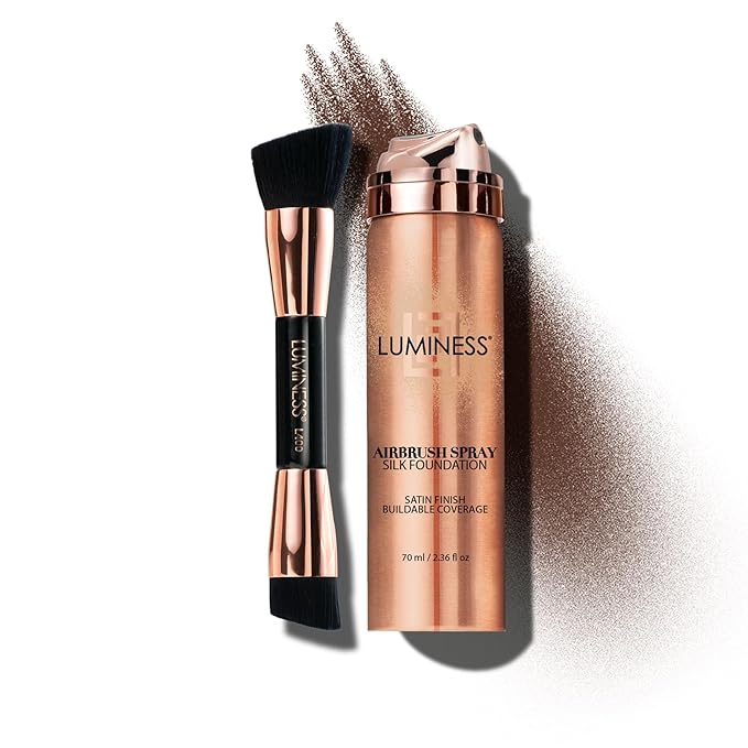 LUMINESS Silk Airbrush Spray Foundation & Buffing Brush Rich Dark)