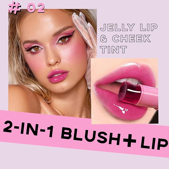 Cooling Water Jelly Tint, Cream Jelly Blush Stick Women #02