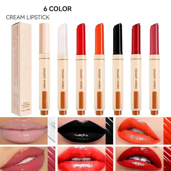 Clear Juicy Pumper Lip Oil Slick Click, Press Lipstick Lip Oil, Korean Mirror Glass Lip Balm, Moisturizing & Plump Solid Water Gloss Lip Tint, Shine Non-Sticky Lip Makeup for Women Girls,01