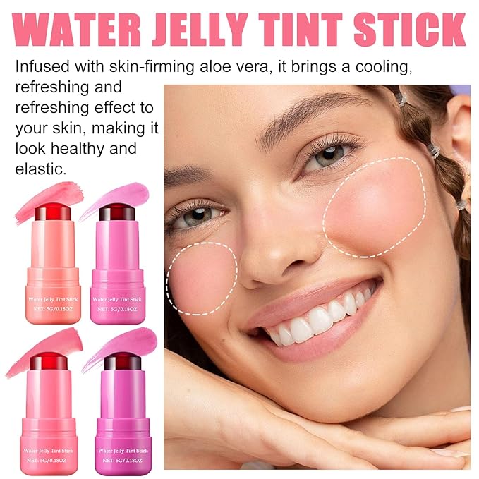 2Pcs Cooling Water Jelly Tint,Moisturizing Lip Tint Jelly Cooling