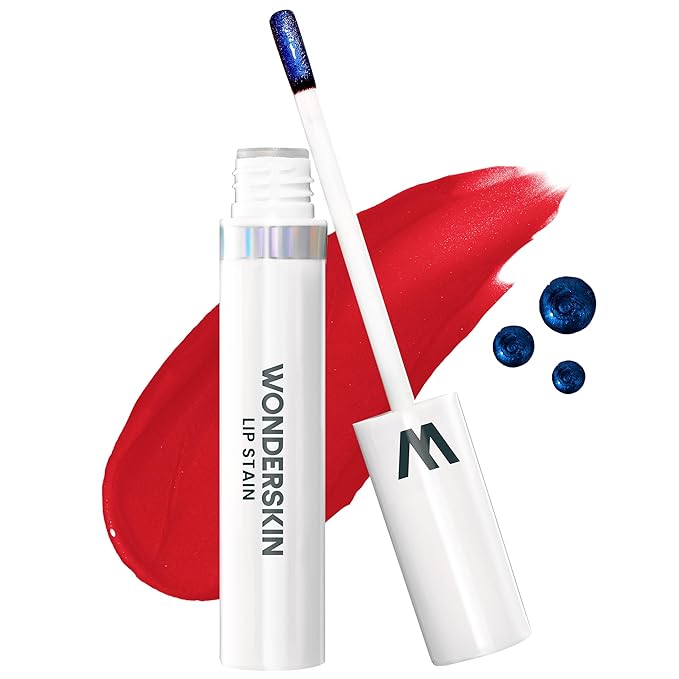 Wonderskin Wonder Blading Lip Stain Peel Off Masque - Long Lasting, Waterproof and Transfer Proof Red Lip Tint, Matte Finish Peel Off Makeup (Playful Stain & Go Masque)