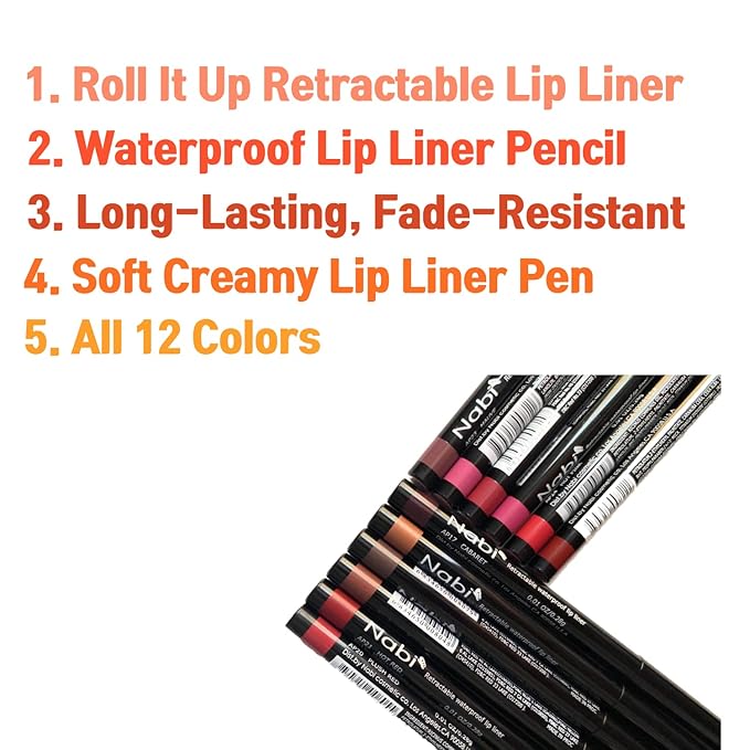 Beauty Spot 12 Colors Retractable Waterproof Lip Line
