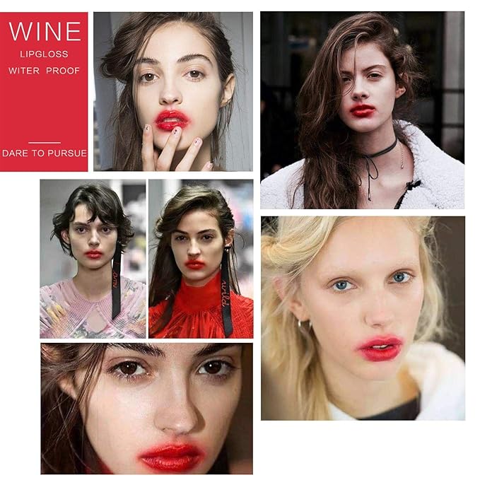 Wine Lip Tint 6 Colors, Waterproof Long Lasting Long