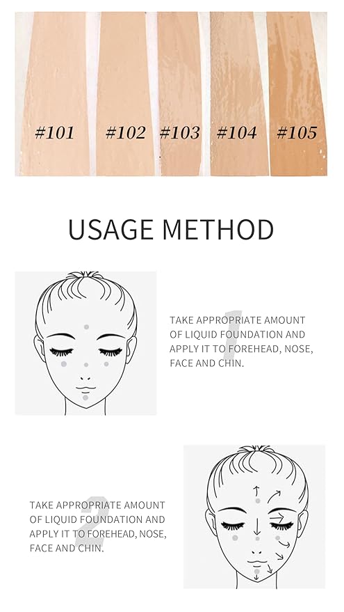 QIC Waterproof Matte Concealer BB Liquid Foundation Cream 105# Sand 30ml