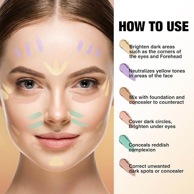 Contour Stick Corrects Skin Tone Bronzer Waterproof Sweat Concealer Green