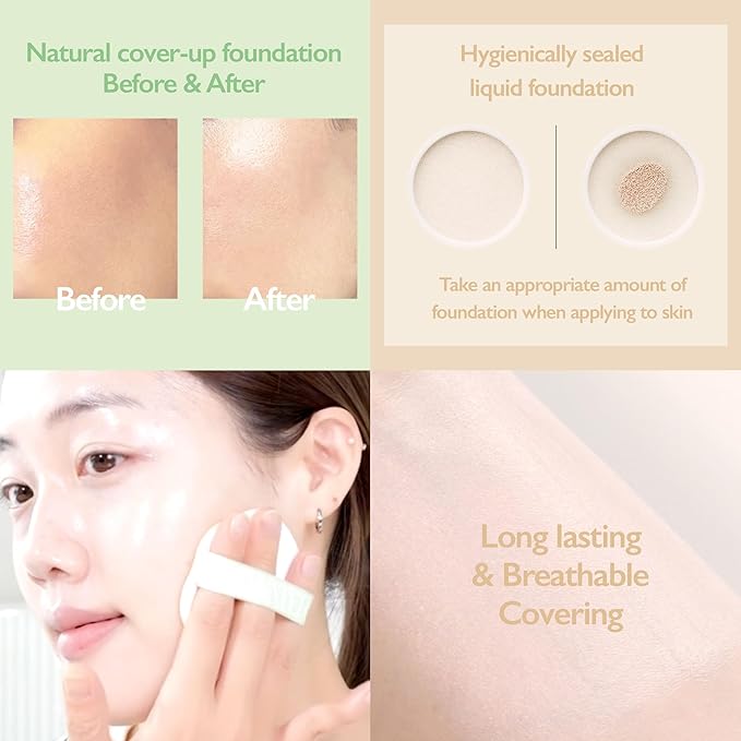 NOWATER Tea Tree Day-day Tone-up Sun Cushion (SPF50+, Natural light)