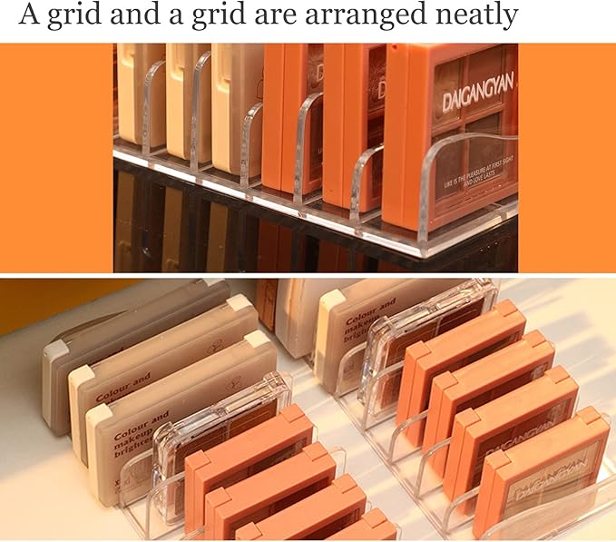 Makeup Palette Organizer,Acrylic Eyeshadow Palette Pallet,8 Sectons BPA-Free