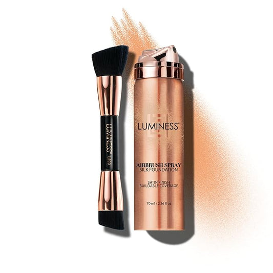 LUMINESS Silk Airbrush Spray Foundation & Buffing Brush Light Warm)