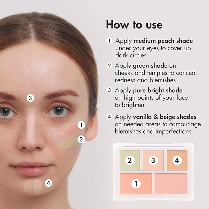 LUNA Conceal Blender Palette 5-in-1 Color Correcting and and Blemishes