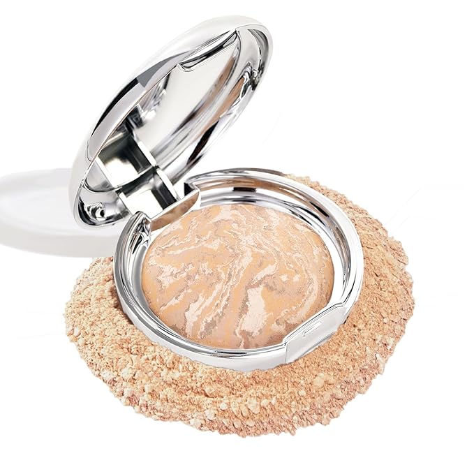 Marbleized Baked Foundation Makeup, Balance and Brighten Col 002 L