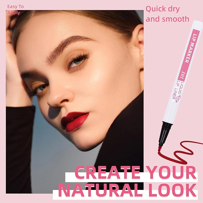 Lip Stain Marker, Matte Natural Nude Brown Liquid Hydrating