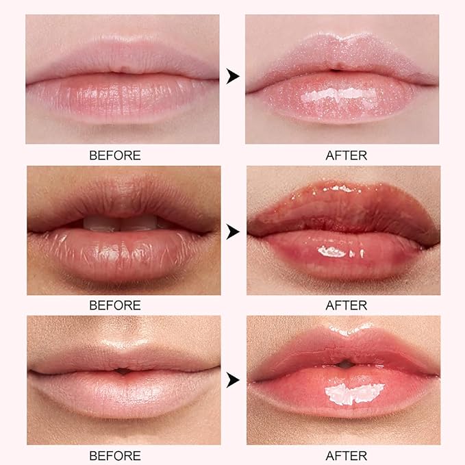 6 Colors Lip Plumper, Hydrating & Smooth Lip Wrinkles, Enhancing Plump Effect for Fuller Lips High Shine Lip Glaze Long Lasting Nourishing Lip Plumper for Women Girls (# 02)
