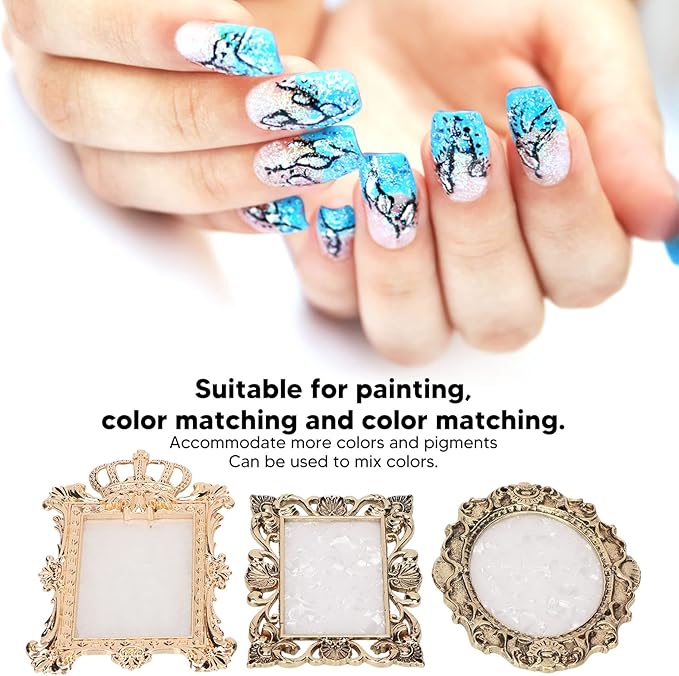 Nail Art Resin Palette,3pcs Vintage Nail Art Palette