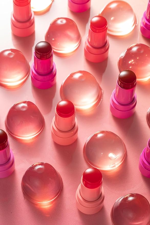 Milk Cooling Water Jelly Tint Blush,Milk Jelly Tint Sheer Lip & Cheek Stain Jelly Blush Stick. (rose pink)