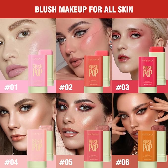 Multi-Use Makeup Blush Stick, Beauty Tinted Solid Blush