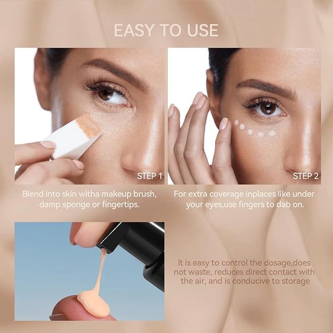 Liquid Foundation,Matte 3-in-iquid Foundation Lightweight, Hydrating CC Cream Cruelty-Free (04) 1 L