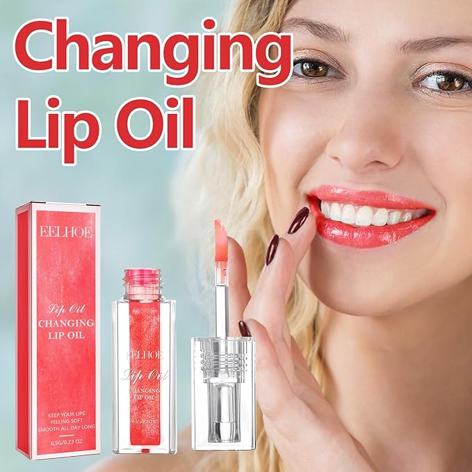 Midnight Boss Up Magic Color Changing Lip Oil Stain Cosmetic PH Actived Moisturizing Hydrating Glow Gloss Tinted Transparent Care Long Lasting Non-Sticky Fresh Texture Nourishing Pink Orange Red