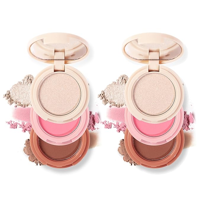 Makeup Eyeshadow Palettes, 3-in-1 Protable Multifunction Blush Highlighter