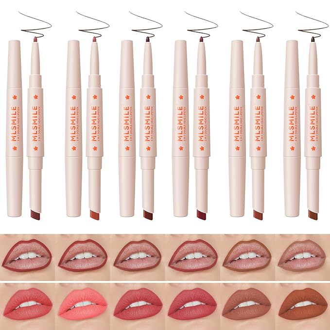 Matte Red Lip Liner Lipstick, Double-end Cream Lip Liner Pencil, Waterproof Long Wear Smudge Proof Lip Liner,Rich Lip Colors,Retractable Smooth Lip Liner, High Pigmented Dark Lip Liner For Women (#03)