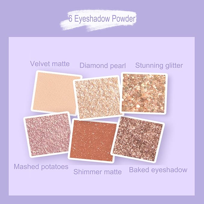 Violet Fairy 9 Color Eyeshadow Palette, Warm Neutrals