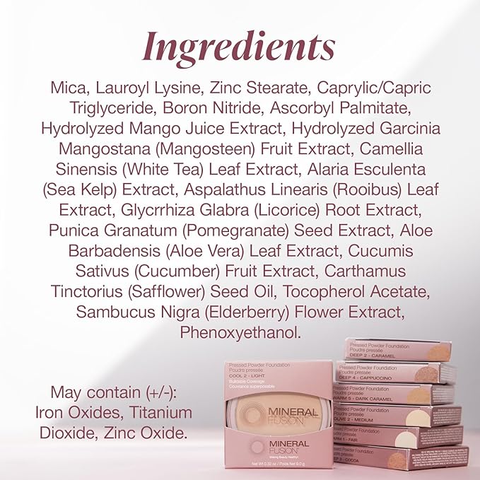 Mineral Fusion Pressed Powder Foundation, Warm 6 - Hypoallergenic, Cruelty-Free, 0.32 Oz