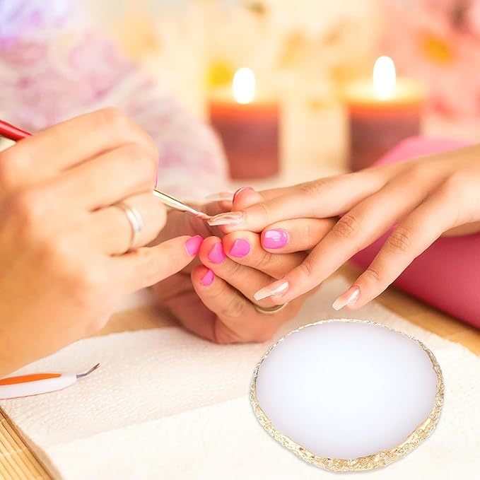 Resin Nail Art Palette Gold Edge Nail Holder