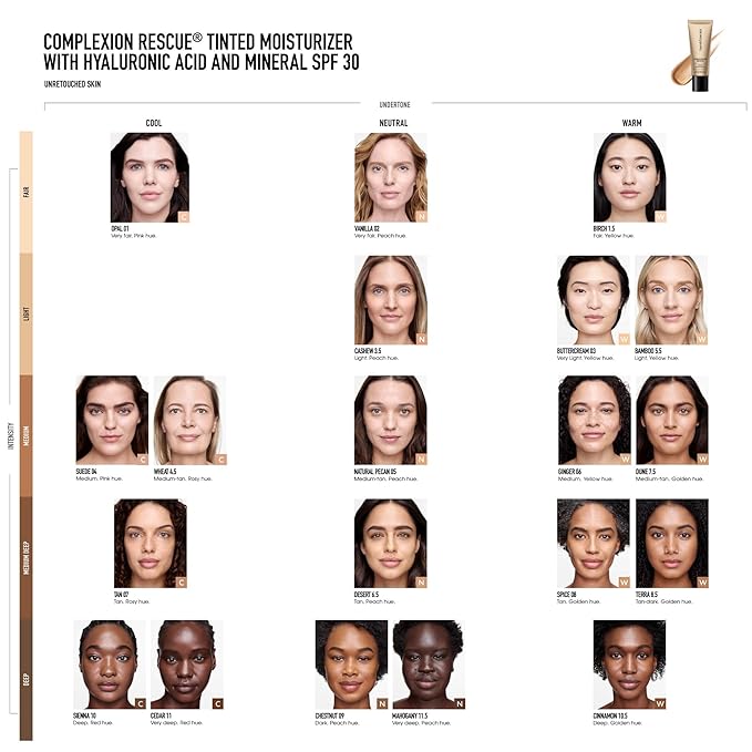 bareMinerals Complexion Rescue Tinted Moisturizer for Face with SPF 30, Vegan Tinted Mineral Sunscreen with Hyaluronic Acid, Mini Size, Opal 01