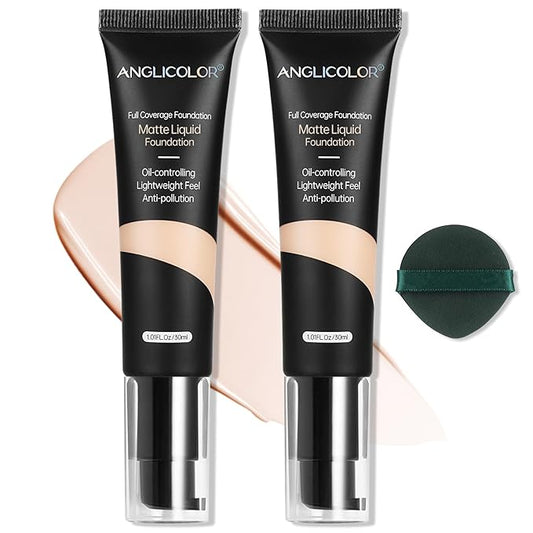 Matte Oil Control Concealer Foundation 2PCS, Flawless Soft 101, ) 60ml