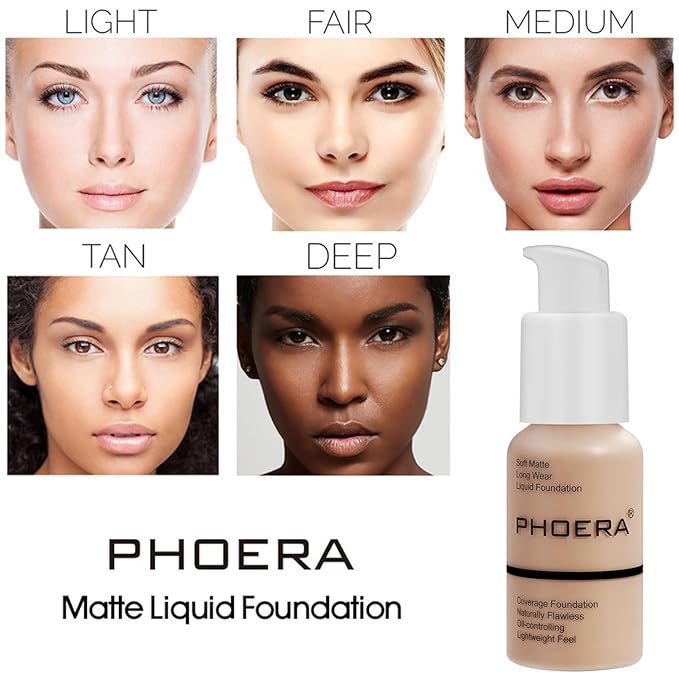 PHOERA Foundation Full Coverage,PHOERA Concealer Lightweight Full Coverage,PHOERA Warm peach+103#BEIGE)